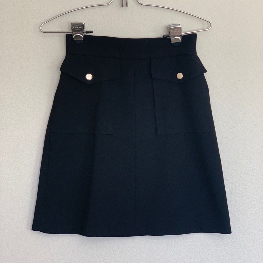Black A-line mini skirt